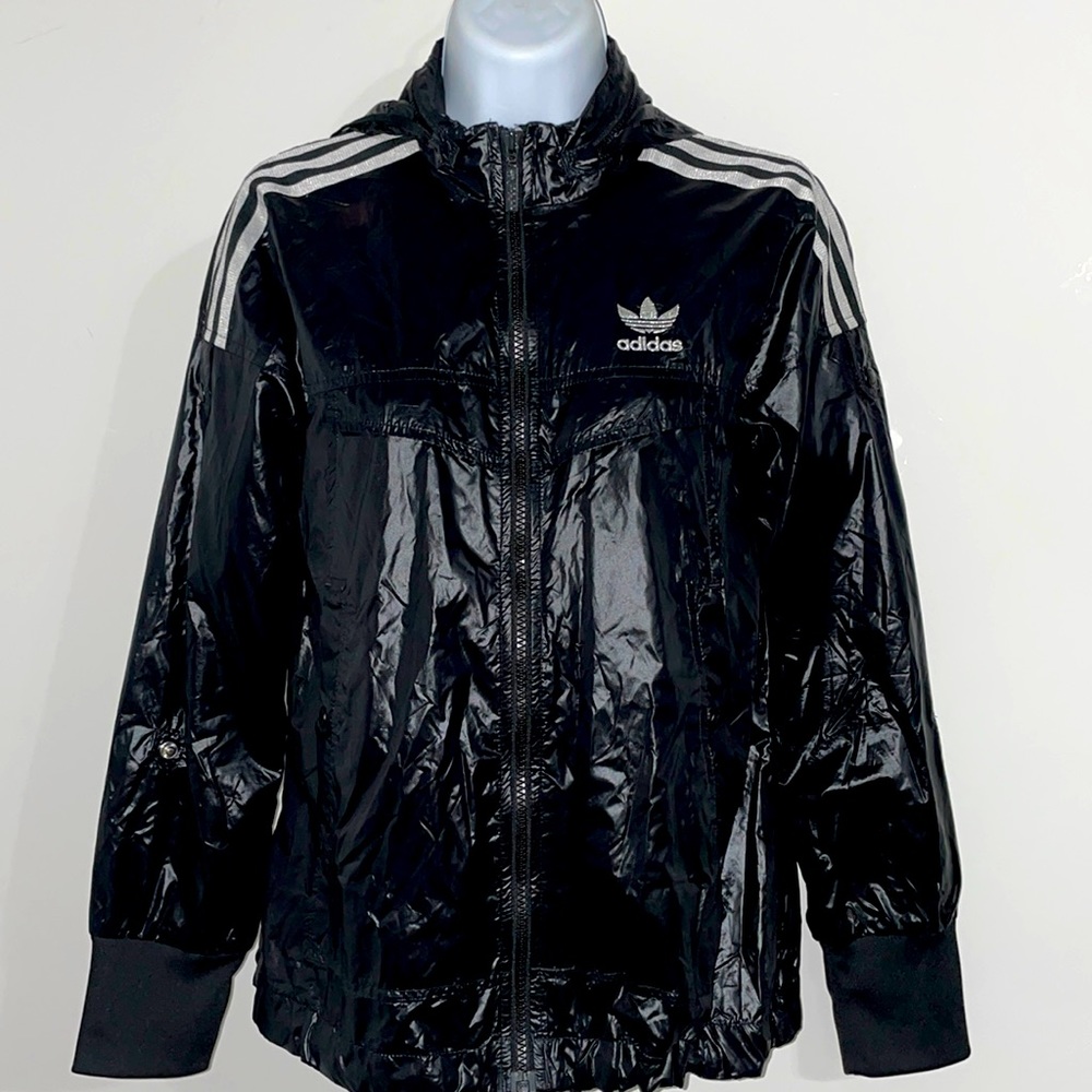 Black nylon Adidas Originals jacket windbreaker